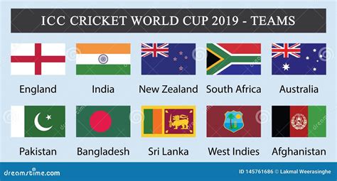 Cricket World Cup 2019 flags .